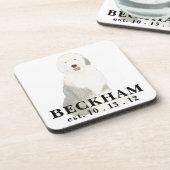 Gepersonaliseerde Oude Engelse Sheepdog Bier Onderzetter (Linkerzijde)