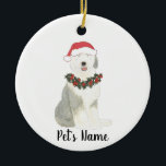 Gepersonaliseerde Oude Engelse Sheepdog Keramisch Ornament<br><div class="desc">Maak de mooie lijst dit jaar met een gepersonaliseerde versiering van je favoriete kleine herdertje elf!</div>