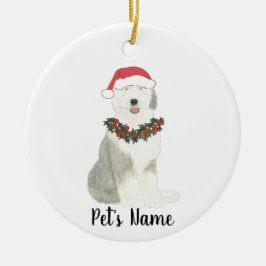 Gepersonaliseerde Oude Engelse Sheepdog Keramisch Ornament