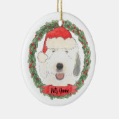 Gepersonaliseerde Oude Engelse Sheepdog Keramisch Ornament (Rechts)
