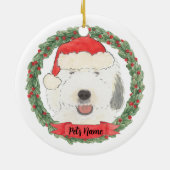 Gepersonaliseerde Oude Engelse Sheepdog Keramisch Ornament (Achterkant)