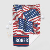 Gepersonaliseerde oude glorie - USA vlaggen Golfhanddoek (Insitu)