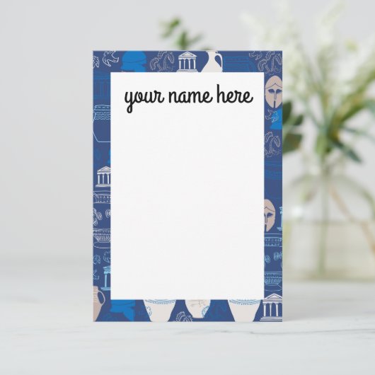 Gepersonaliseerde oude Griekenland Notecards Bedankkaart (Staand voorkant)