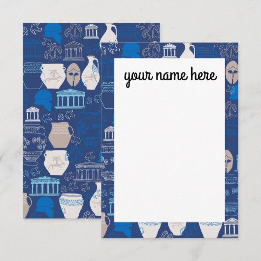 Gepersonaliseerde oude Griekenland Notecards Bedankkaart (Voorkant / Achterkant)