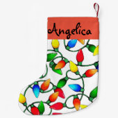 Gepersonaliseerde Oude kerstlampjes Kleine Kerstsok (Achterkant)