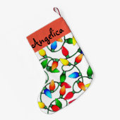 Gepersonaliseerde Oude kerstlampjes Kleine Kerstsok (Achterkant (Hangend))