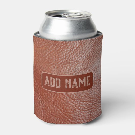 Gepersonaliseerde oude lederen Koelbox Blikjeskoeler (Blikje Voorkant)