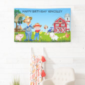 Gepersonaliseerde Oude MacDonald's Boerderij Birth Spandoek (Insitu)