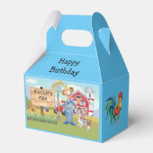 Gepersonaliseerde oude MacDonald's Boerderij Blue Bedankdoosjes (Voorkant Zijde)