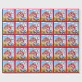 Gepersonaliseerde oude MacDonald's Boerderij Blue  Cadeaupapier (Vlak)