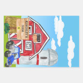 Gepersonaliseerde oude MacDonald's Boerderij Blue  Inpakpapier Vel (Voorkant 2)