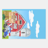 Gepersonaliseerde oude MacDonald's Boerderij Blue  Inpakpapier Vel (Voorkant)