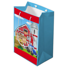 Gepersonaliseerde oude MacDonald's Boerderij Blue Medium Cadeauzakje