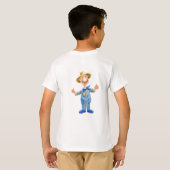 Gepersonaliseerde oude MacDonald's Boerderij Blue  T-shirt (Achterkant volledig)