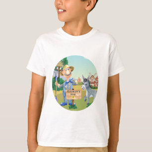 Gepersonaliseerde oude MacDonald's Boerderij Blue  T-shirt