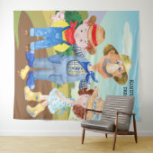 Gepersonaliseerde oude MacDonald's Boerderij Blue  Wandkleed (In Situ (horizontaal))