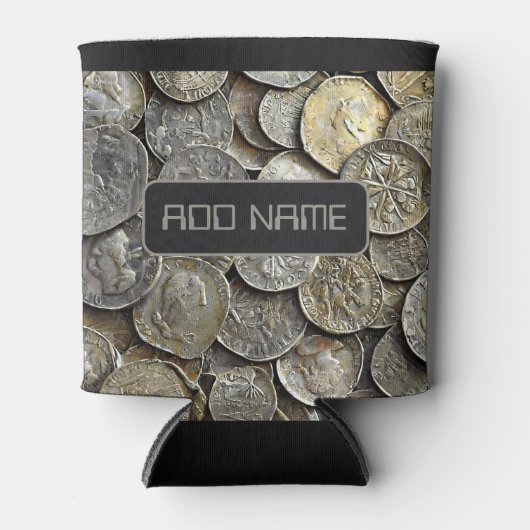 Gepersonaliseerde oude munten ontwerp Koelbox Blikjeskoeler (Voorkant)