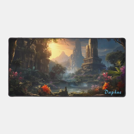 Gepersonaliseerde oude ruïnes in de Forest Desk Ma Bureaumat (Voorkant)