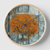 Gepersonaliseerde oude Rustic Aqua Wood Koral Tree (Voorkant)
