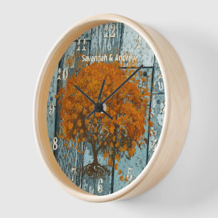 Gepersonaliseerde oude Rustic Aqua Wood Koral Tree