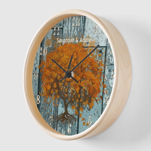 Gepersonaliseerde oude Rustic Aqua Wood Koral Tree (Hoek)