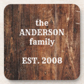 Gepersonaliseerde oude rustieke houten keuken plas bier onderzetter (Voorkant)