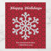 Gepersonaliseerde Oude Wereld Kerstmis Rode Sneeuw Wijn Etiket (Enkel label)