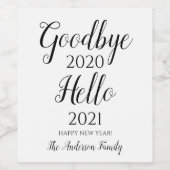 Gepersonaliseerde oudejaarsavond wijn etiket (Enkel label)