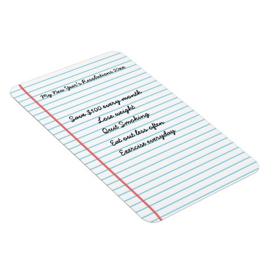 Gepersonaliseerde oudejaarsresoluties Herinnerings Magneet (Rechterzijde)