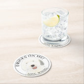 Gepersonaliseerde Oudengelse herdershond bruiloft Ronde Kartonnen Onderzetter (Insitu)