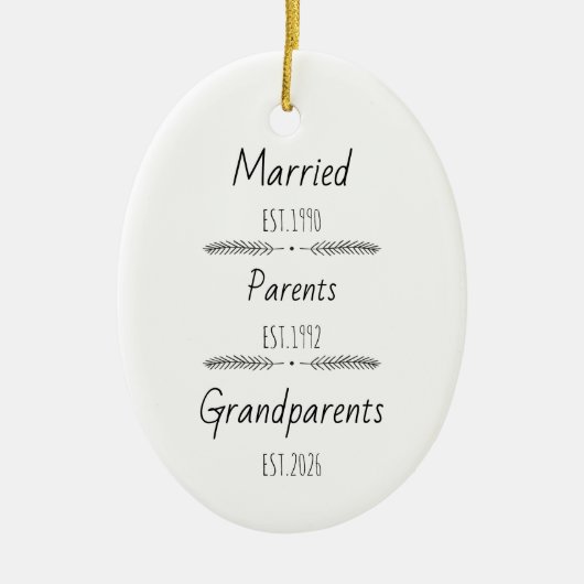 Gepersonaliseerde ouders Grootouders Est Custom Ye Keramisch Ornament (Voorkant)