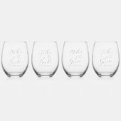 Gepersonaliseerde ouders van de bruid & bruidegom  wijnglas zonder voet (Voorkant)