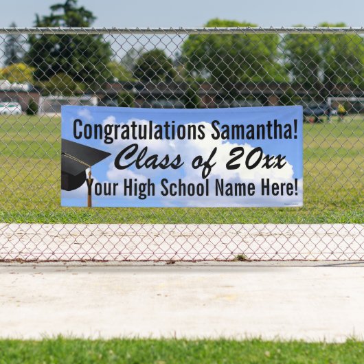 Gepersonaliseerde Outdoor Afstuderen Banner Blue S (Insitu)