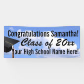 Gepersonaliseerde Outdoor Afstuderen Banner Blue S (Horizontaal)