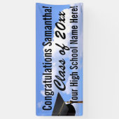 Gepersonaliseerde Outdoor Afstuderen Banner Blue S (Verticaal)