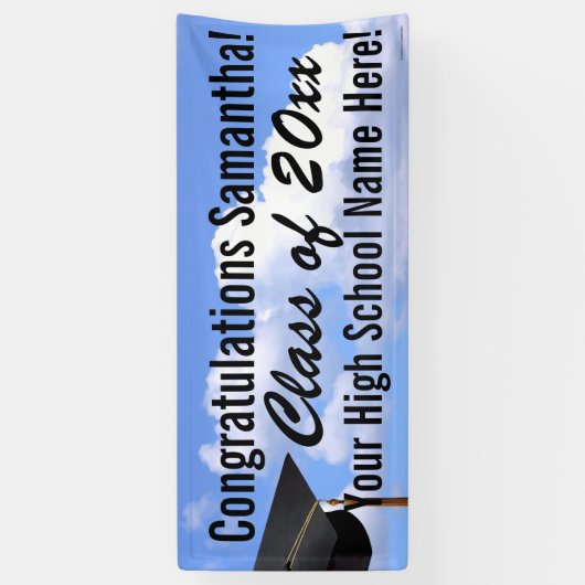 Gepersonaliseerde Outdoor Afstuderen Banner Blue S (Verticaal)