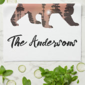 Gepersonaliseerde Outdoor Beer Silhouet Theedoek (Gevouwen)