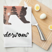 Gepersonaliseerde Outdoor Beer Silhouet Theedoek (Quarter Fold)