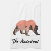 Gepersonaliseerde Outdoor Beer Silhouet Theedoek (Verticaal)