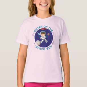 Gepersonaliseerde Outer Space Boy Verjaardag Zuste T-shirt