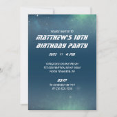 Gepersonaliseerde Outer Space Sky Blue en Green Pa Kaart (Voorkant)