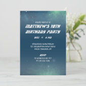 Gepersonaliseerde Outer Space Sky Blue en Green Pa Kaart (Staand voorkant)