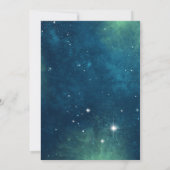 Gepersonaliseerde Outer Space Sky Blue en Green Pa Kaart (Achterkant)