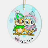 Gepersonaliseerde ovale kerstmis keramisch ornament (Links)