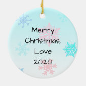 Gepersonaliseerde ovale kerstmis keramisch ornament (Achterkant)