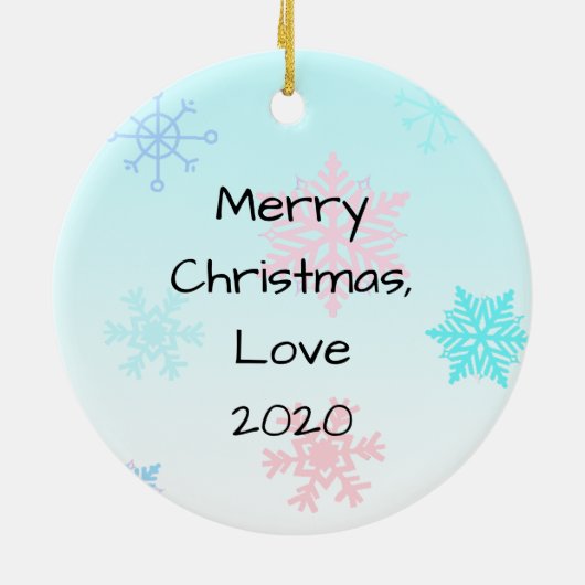 Gepersonaliseerde ovale kerstmis keramisch ornament (Achterkant)