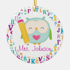 Gepersonaliseerde Owl School Teacher Ornament