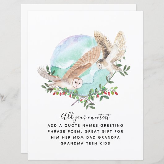 Gepersonaliseerde OWLS (Voorkant / Achterkant)