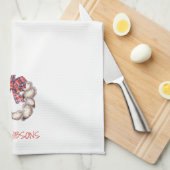 Gepersonaliseerde Oyster Krans Plaid Bow Bar Theedoek (Quarter Fold)