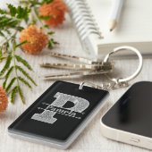 Gepersonaliseerde P-Initiaal Silver Monogram Jouw  Sleutelhanger (Voorkant Rechts)